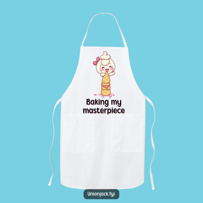 Funny Scone Tower Apron: Giggling Baker's Protection, Hilarious Cooking Gift!