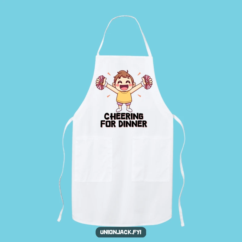 Funny Jovial Cheerleader Apron: Hilarious Kitchen Wear for Enthusiastic Cooks Gift