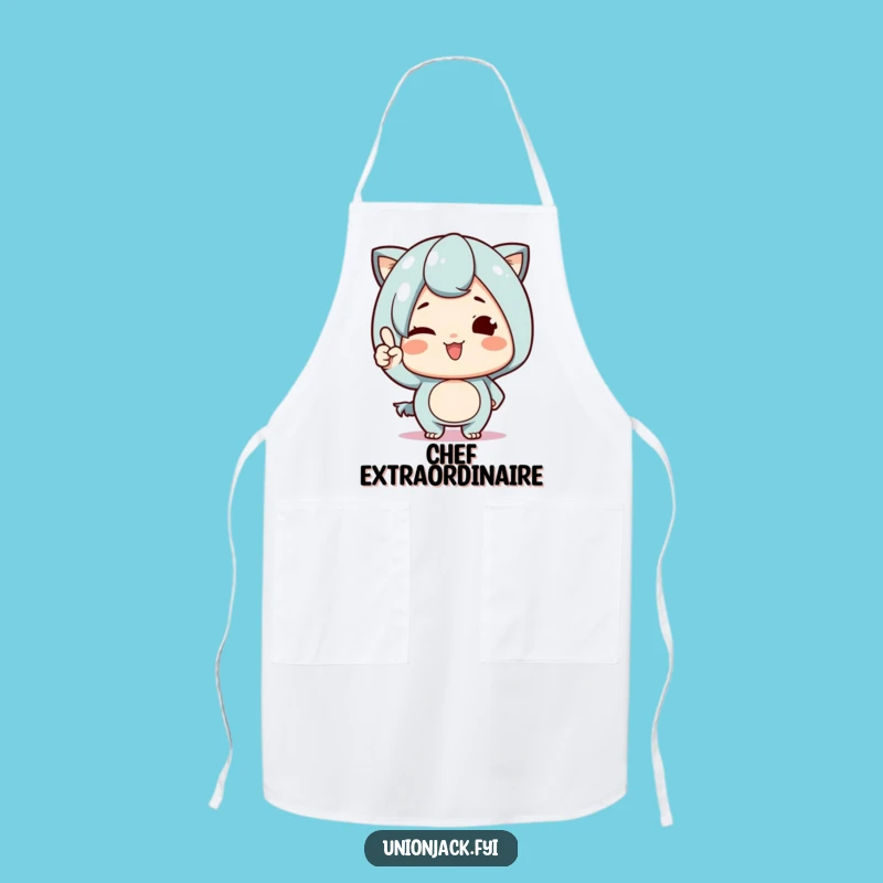 Kitchen Funny Apron: Cute Character Wink & Nod - Proud Chef's Accessory