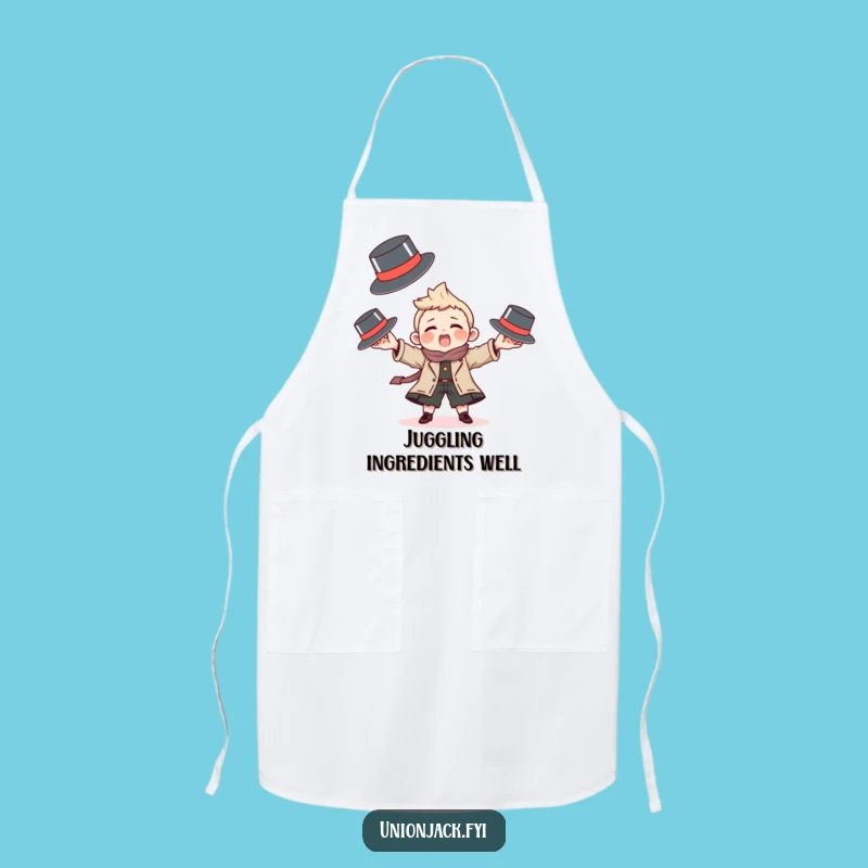Funny Juggling Hats Apron: Playful Character Kitchen Gift