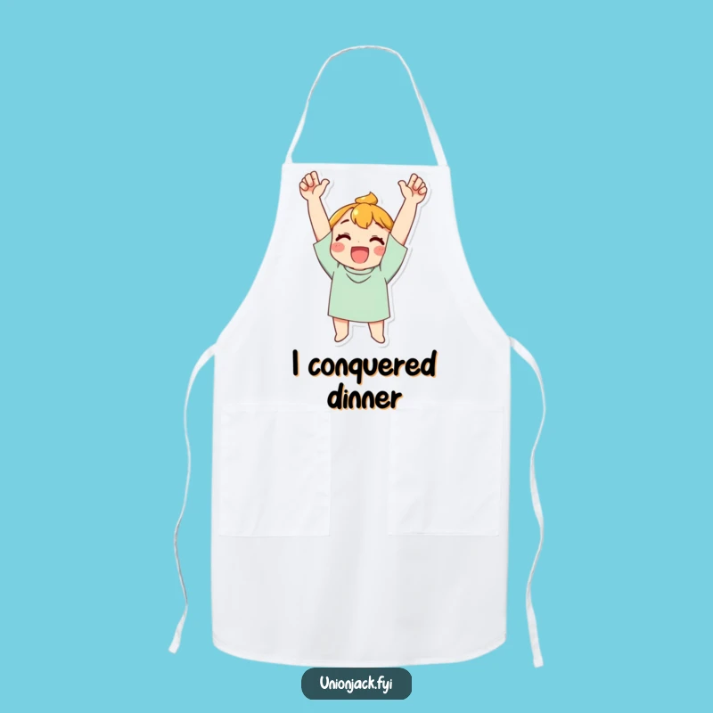 Funny Triumph Apron: Character's Winning Cheer - Cook with Victory, Perfect Funny Gift