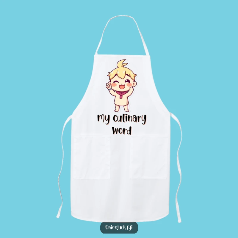 Funny Announcement Apron: Cook and Announce with Proud Gesture Style