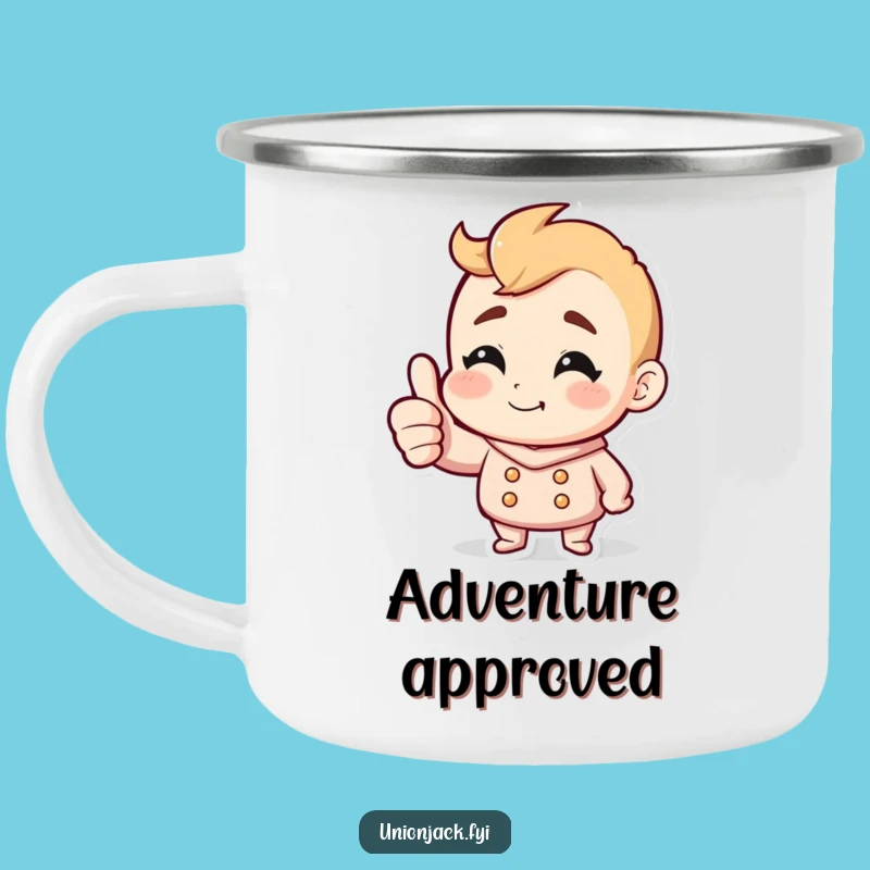 Funny Thumbs Up Grin Camping Mug - Adventure with a Smile!