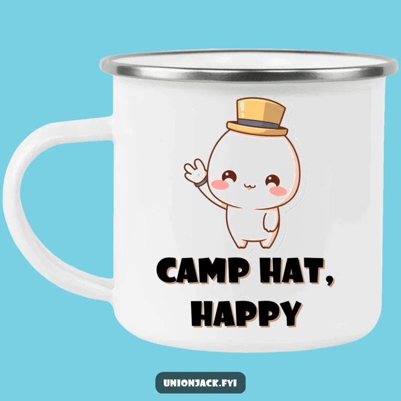 Funny Top Hat Character Camping Mug: Dapper Sipping Companion - Perfect Funny Gift