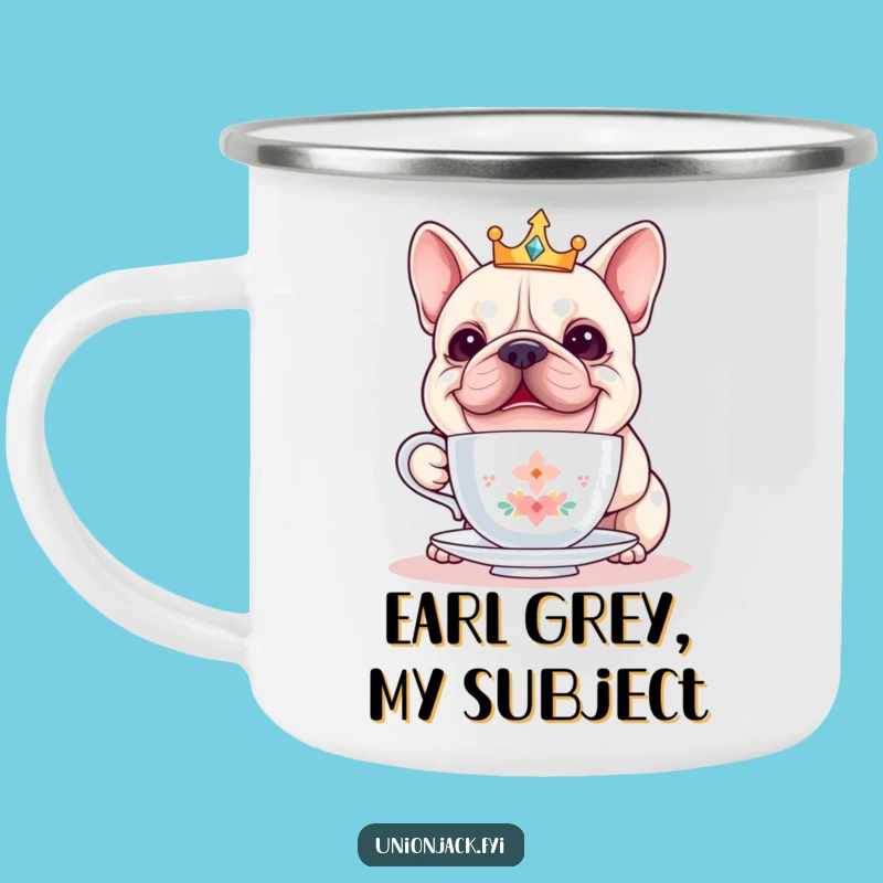 Funny Bulldog Crown Camping Mug - Adventure Ready & Hilarious Gift!