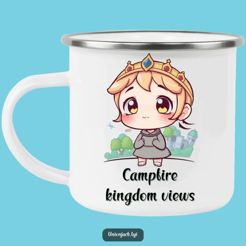 Funny Castle Wanderer Camp Mug: Durable Character Mug for Dreamy Outdoor Sips