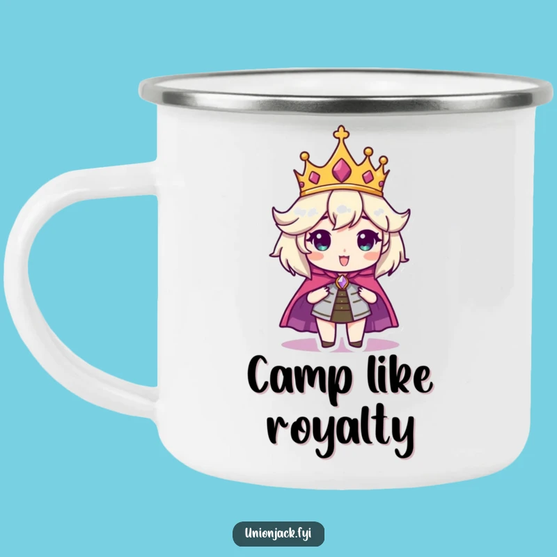 Funny Regal Character Camping Mug - Royalty on the Go!