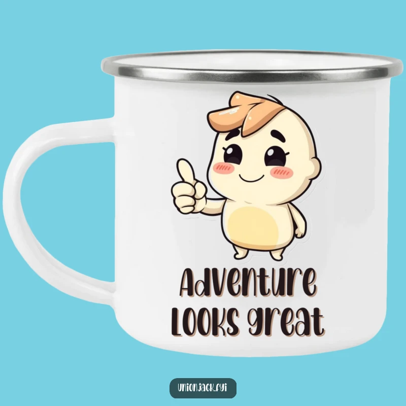 Funny Thumbs Up Camping Mug: Durable Cheeky Grin Outdoor Gift