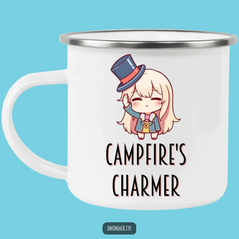 Funny Top Hat Camping Mug: Dapper Wink Adventure, Perfect Humorous Gift!