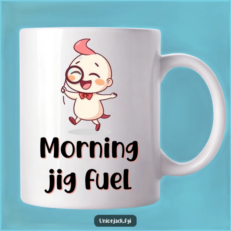 Funny Dapper Jig Mug: Joyful Character Monocle Dance Gift for Classy Fun