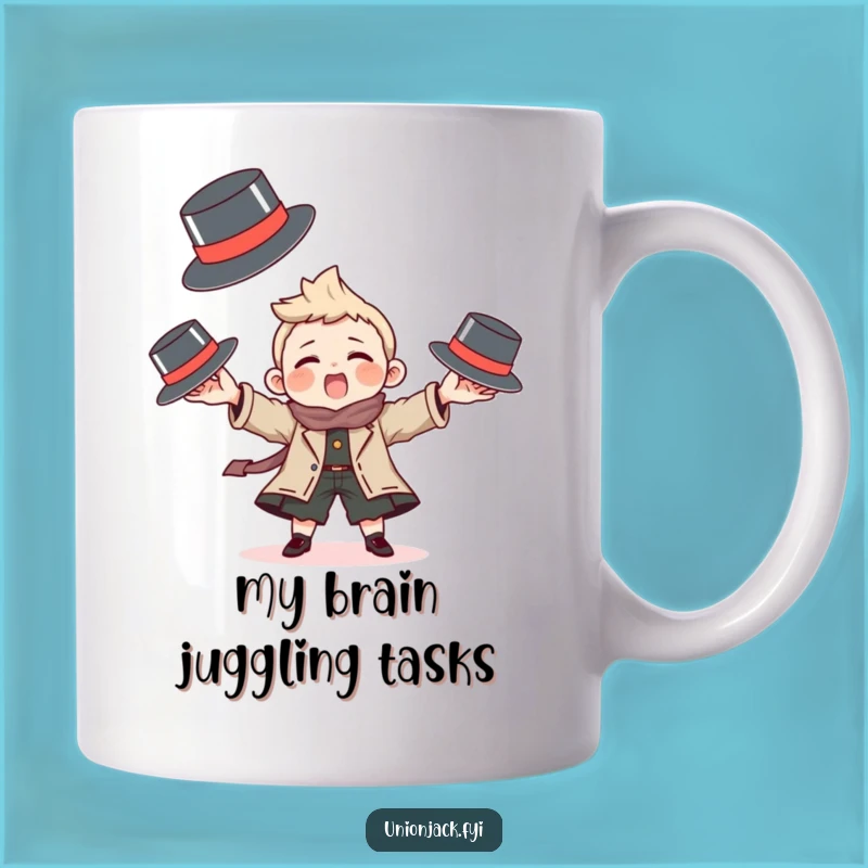 Funny Juggling Hats Mug: Playful Character Skillful Humor Gift