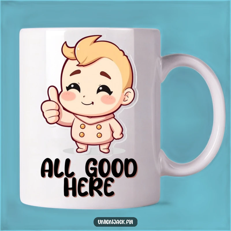 Funny Thumbs Up Grin Mug - Hilarious Character Gift for Optimists!