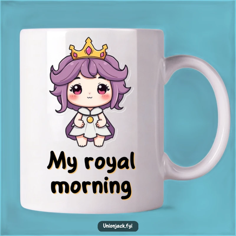 Funny Crowned Character Mug: Regal Elegance Gift for Royalty