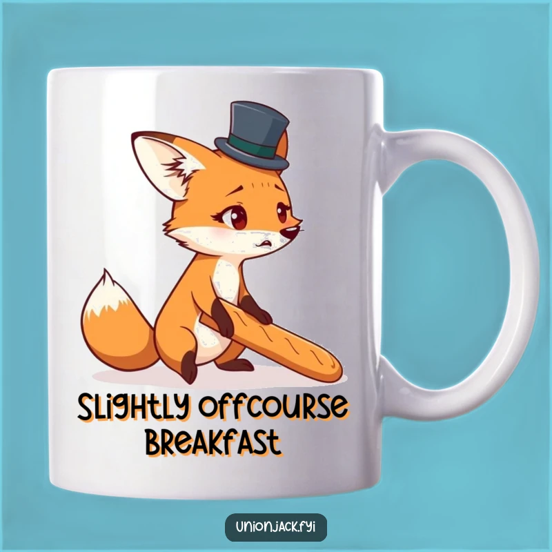 Funny Fox Top Hat Baguette Mug: Hilarious Faux Pas Gift for Foodies
