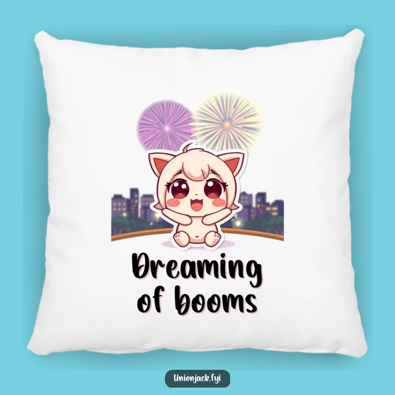 Funny Character Fireworks Pillow: Comfort with a Sparkle