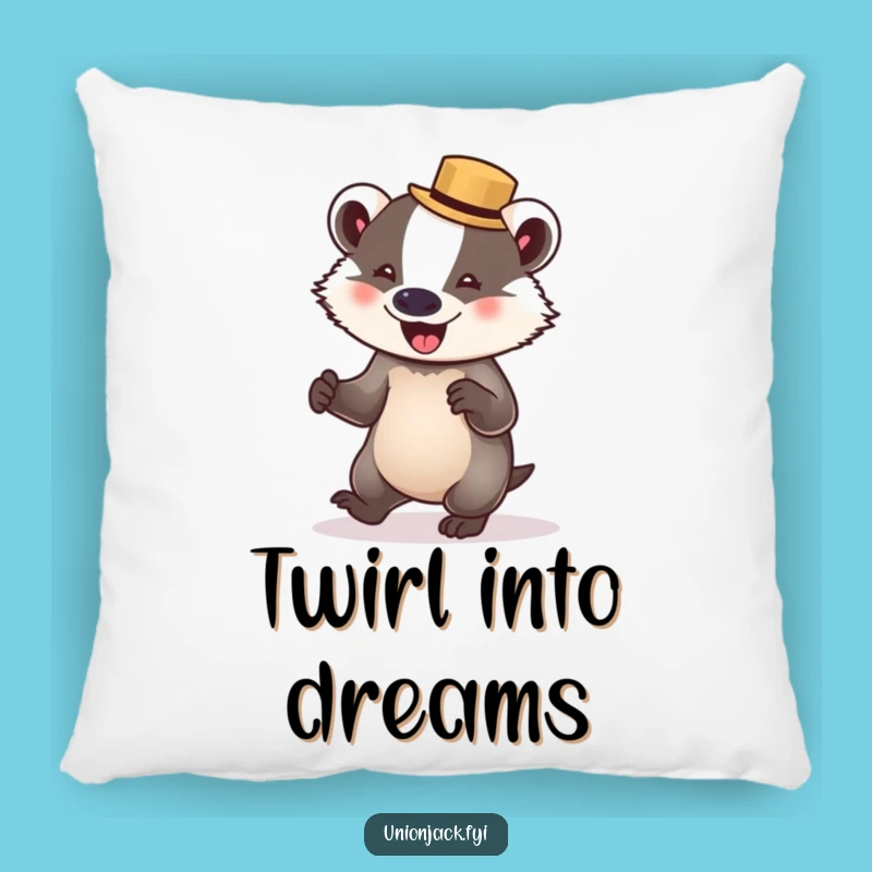 Funny Badger Waltz Pillow - Comfy Dance Decor & Hilarious Gift!