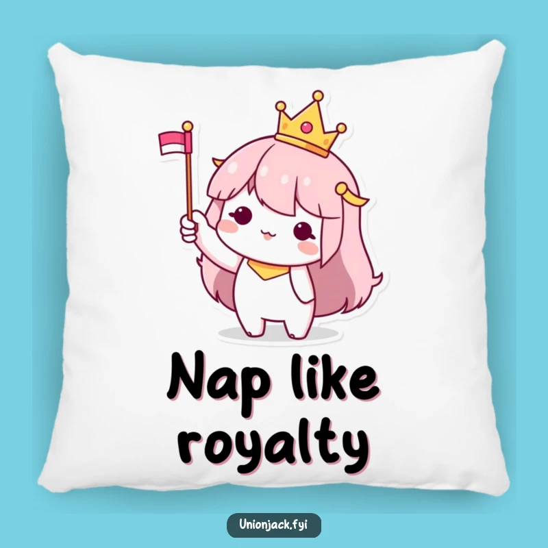 Funny Crown Pillow: Character's Royal Comfort - Soft Accent Pillow, Ideal Funny Gift for Royalty