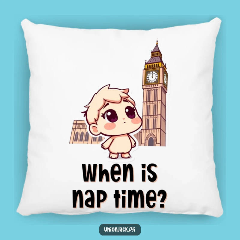 Funny Curious Big Ben Pillow: Cozy & Hilarious London Decor Accent Gift