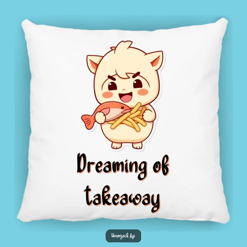 Funny Fish and Chips Pillow - Cozy Comfort Food Accent