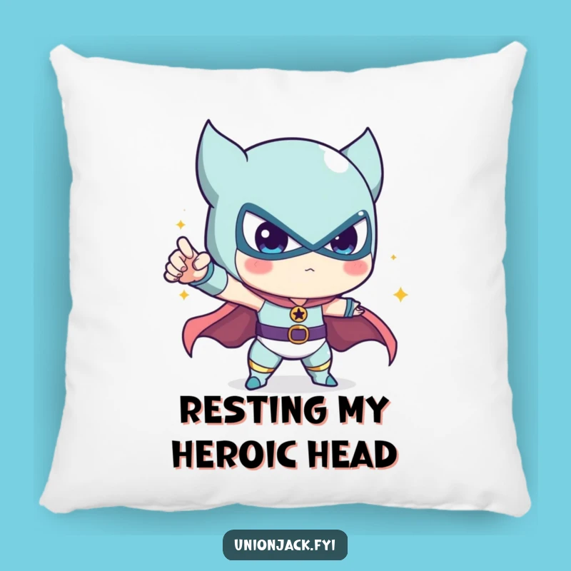 Funny Heroic Pose Pillow: Cute Character's Comfy Power Pose, Hilarious Gift