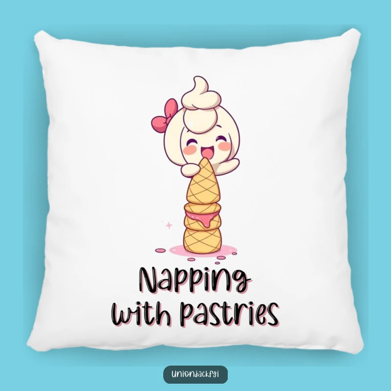 Funny Scone Tower Pillow: Giggling Character's Cozy Bake, Comfy & Hilarious Gift!