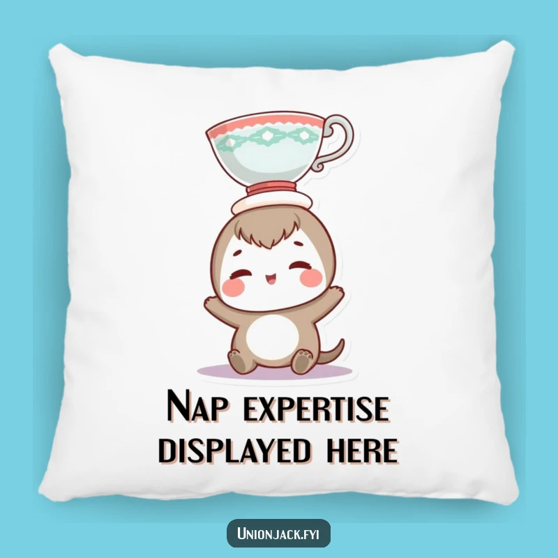 Funny Teacup Head Balance Pillow - Cozy Comedic Comfort & Gift