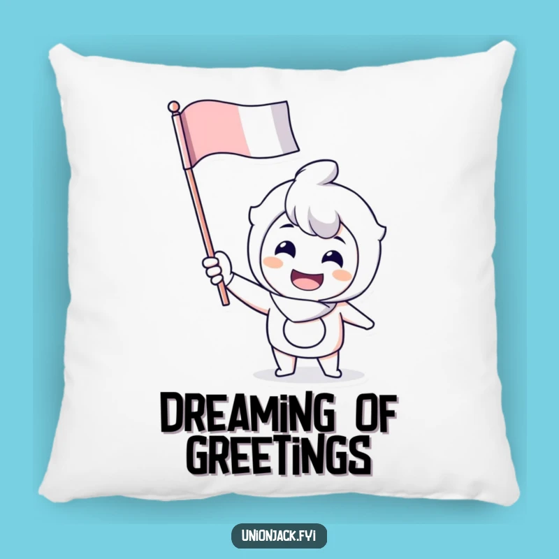 Funny Waving Flag Pillow: Cozy Cheer for Enthusiastic Comfort