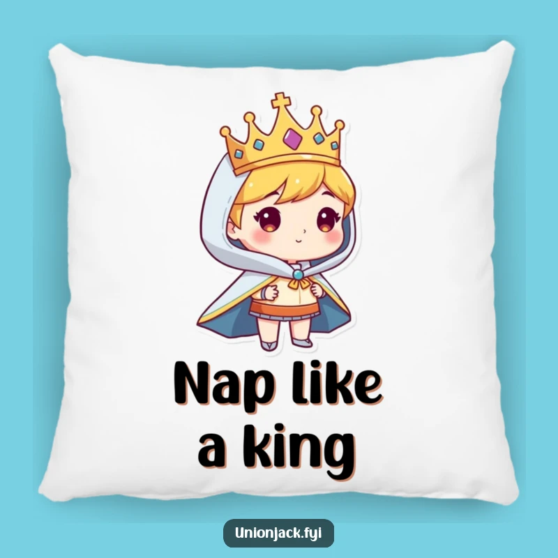 Funny Regal Character Pillow: Soft Crowned Royalty Cushion Gift
