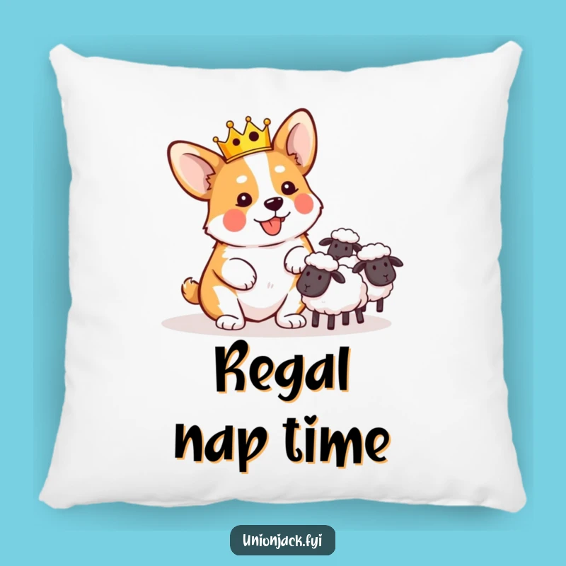 Funny Corgi Crown Sheep Herding Pillow: Comfy & Hilarious Decor