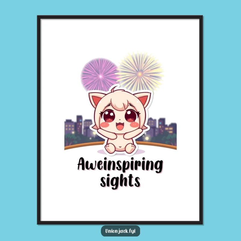 Funny Character Fireworks Digital Art: Instant Dazzling Decor