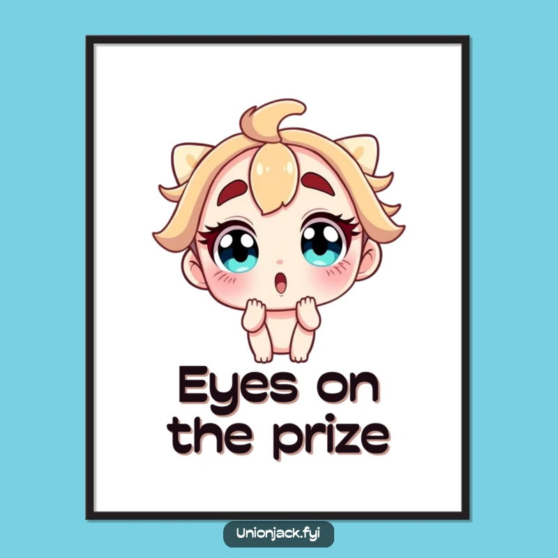 Funny Digital Art: Surprise Expression - Wide-Eyed Character Print Gift