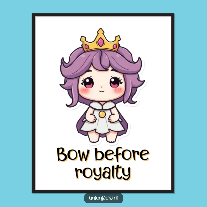 Funny Crowned Character Digital Art: Regal Decor for Instant Majesty
