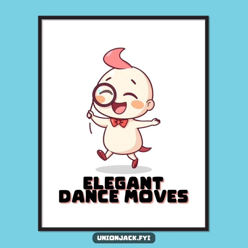 Funny Dapper Jig Digital Art: Elegant Character Print for Instant Sophisticated Decor