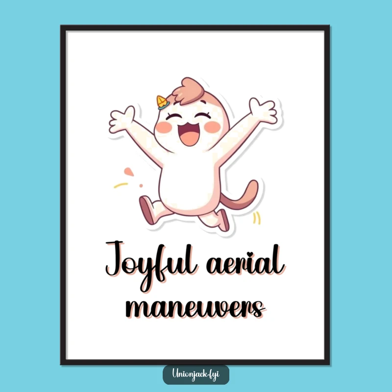 Funny Digital Art: Character Leap, Instant Funny Gift for Digital Decor