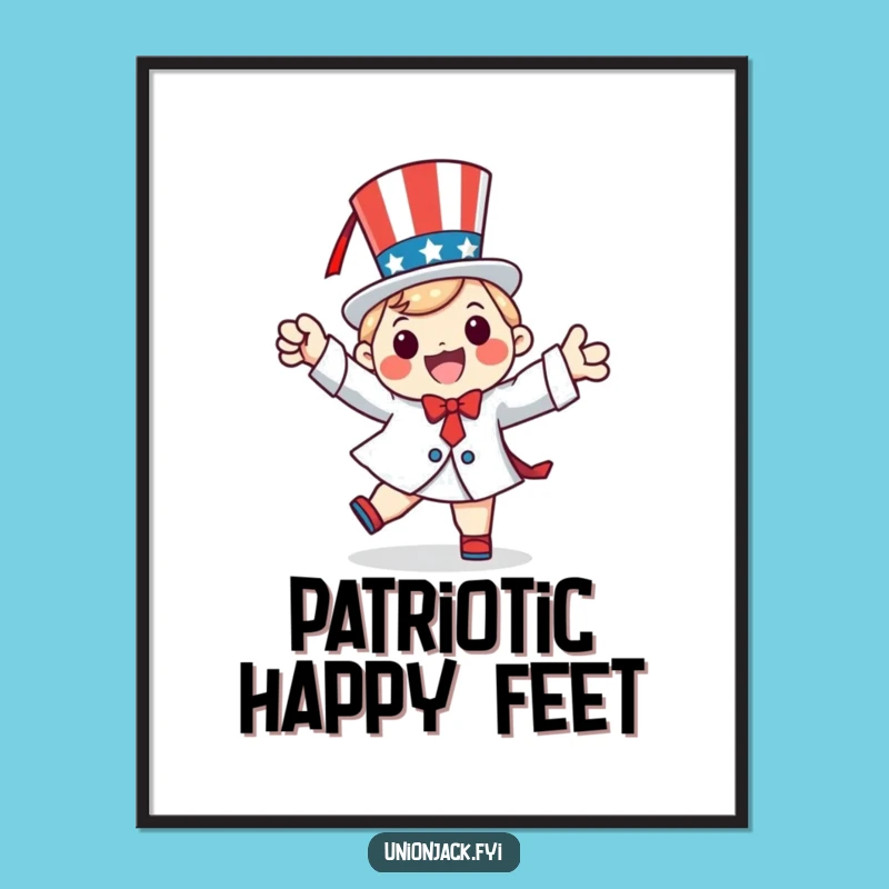 Funny Patriotic Jig Digital Art: Happy Dancer Decor for Instant Festivity