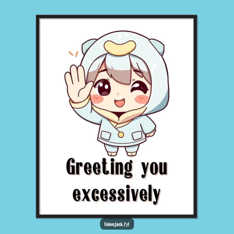 Funny Polite Salute Digital Art: Instant Humorous Decor, Perfect Funny Gift Download