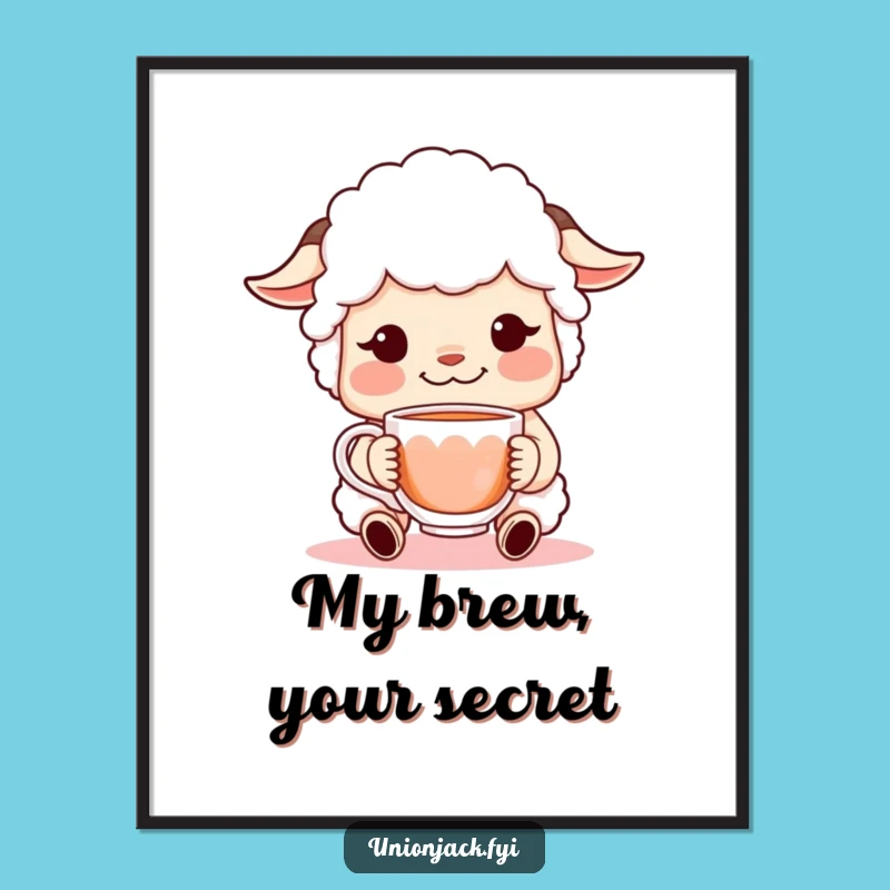 Funny Sheepish Grin Digital Art: Printable Character Decor for Instant Hilarious Joy