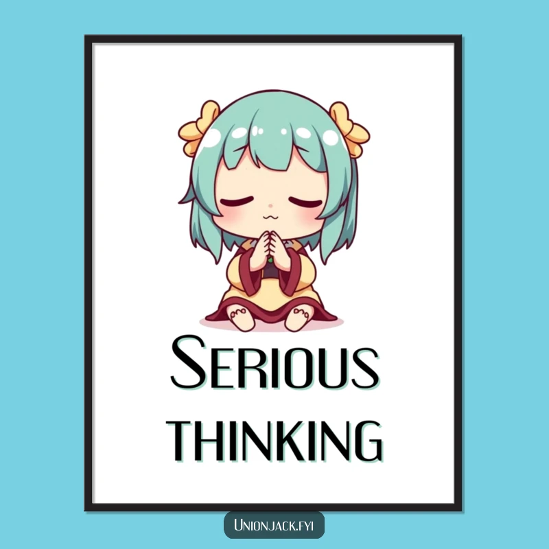 Funny Thoughtful Digital Art: Printable Pensive Design, An Instant Funny Gift for Reflective Decor!