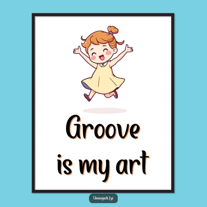 Funny Dancing Character Print - Jaunty Stride Energy, Instant Funny Gift Download