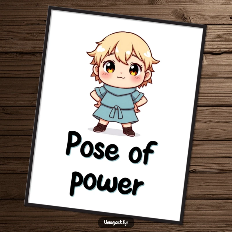 Funny Digital Art Print: Character in a proud pose with hands on hips, conveying confidence and self-assurance.