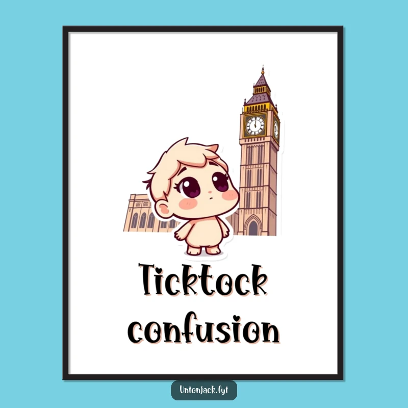 Funny Curious Big Ben Digital Art: Hilarious London Scene for Your Walls Gift