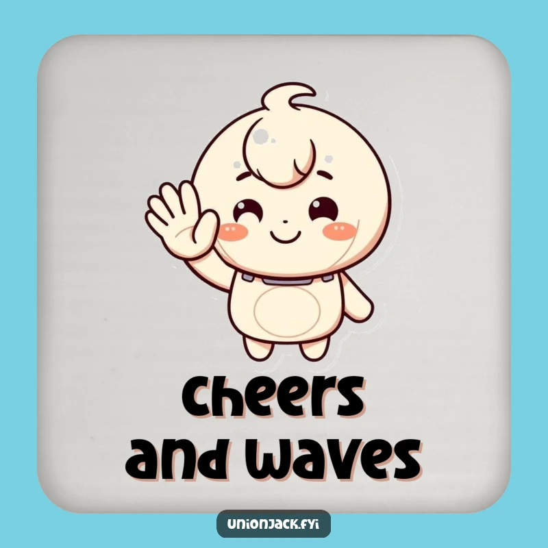 Funny Greeting Coaster: Protect Surfaces with Warm Wave, Humorous Gift!