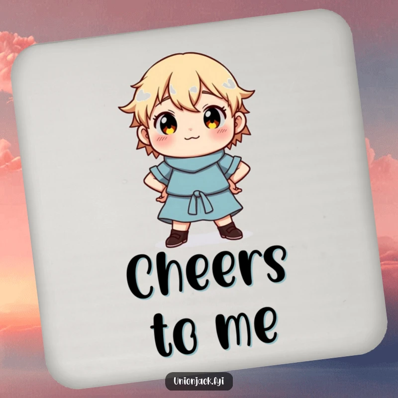 Funny Coaster: Character in a proud pose with hands on hips, offering a confident touch to your drink station.