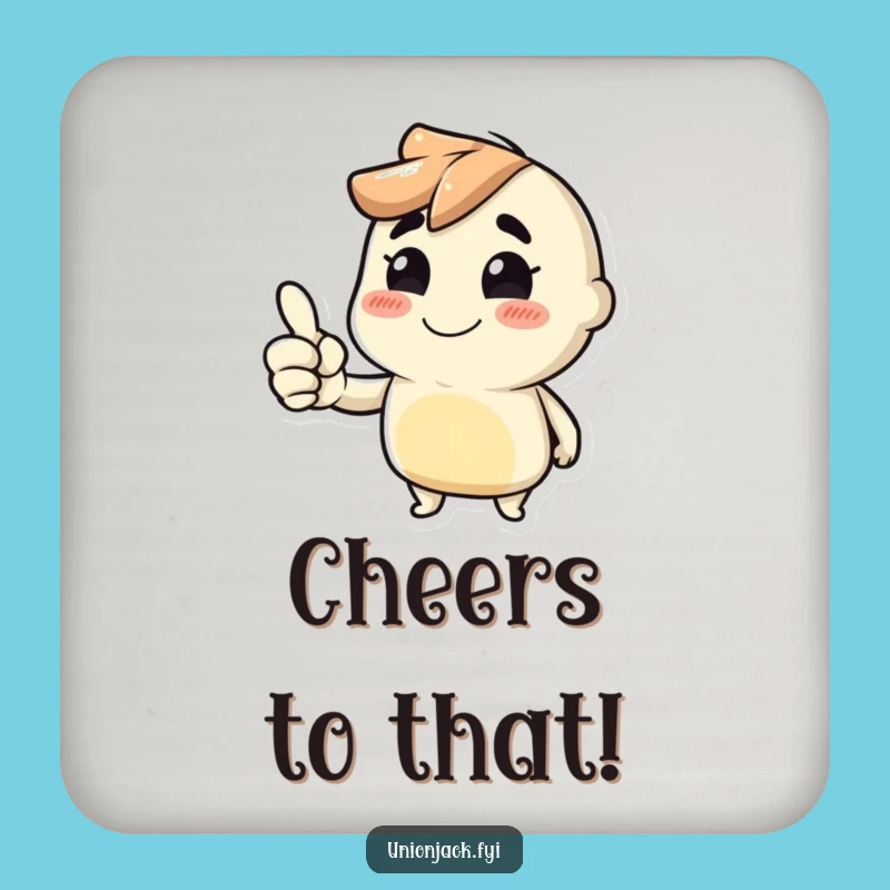 Funny Thumbs Up Coaster: Protect Surfaces Cheeky Grin Gift