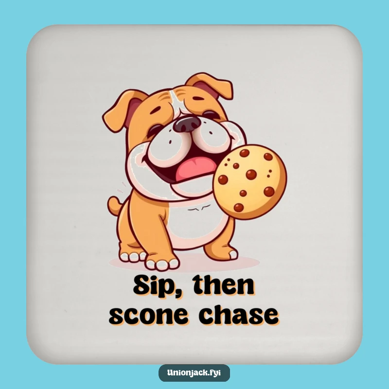 Funny Bulldog Scone Coasters - Protect Surfaces with Humor