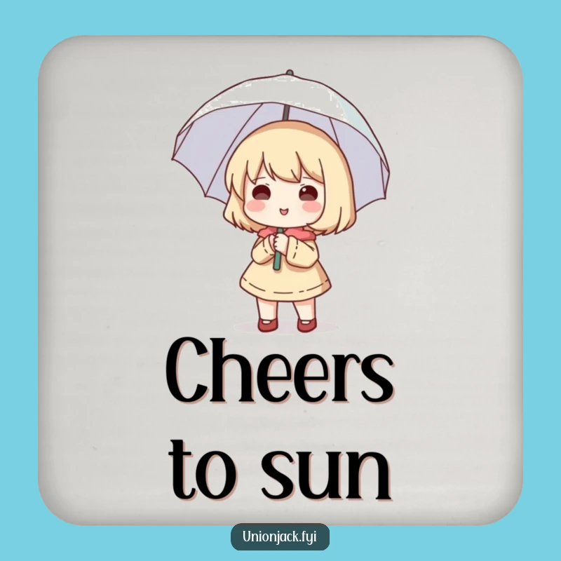 Funny Character Happy Brolly Coaster: Protect Surfaces with Cheer