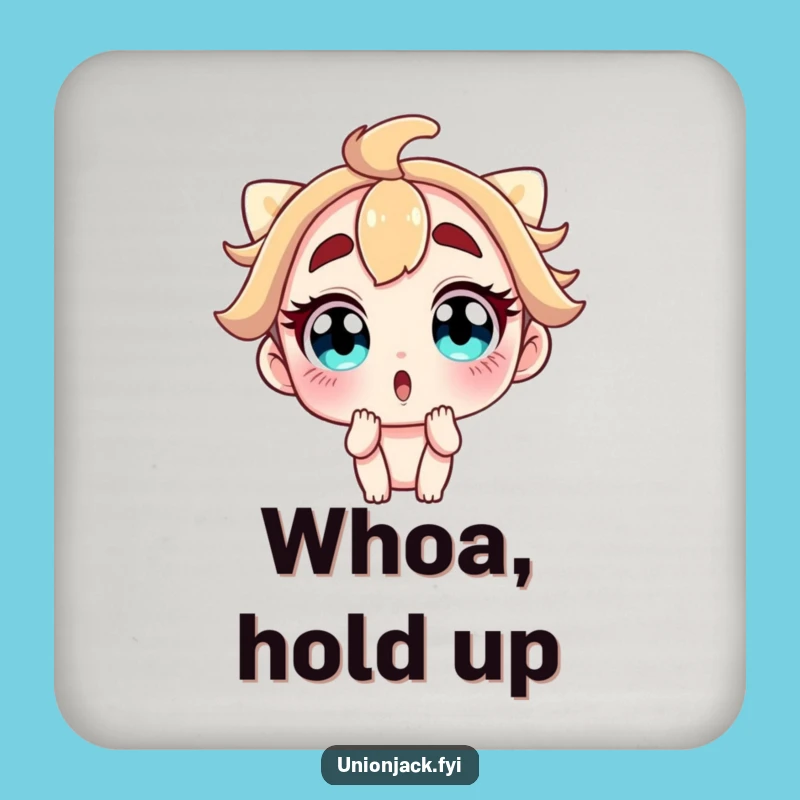 Funny Drink Coaster: Surprise Protection - Wide-Eyed Character Table Gift