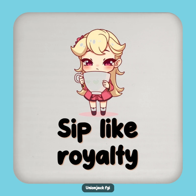 Funny Sophisticated Coaster: Teacup Pose, Protect Surfaces with Humorous Gift!