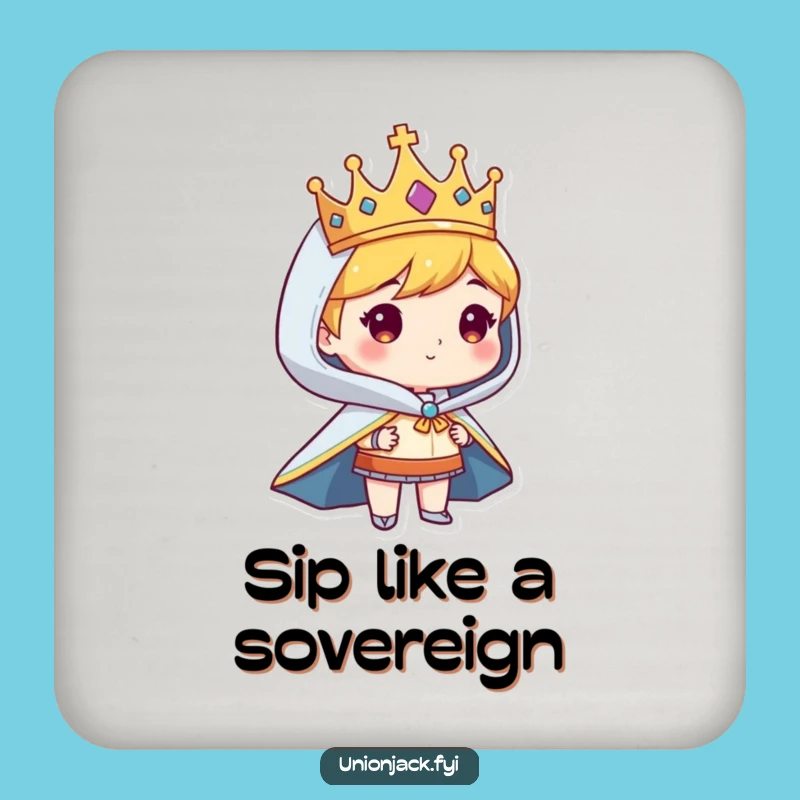 Funny Regal Character Coaster: Protect Surfaces Crowned Gift