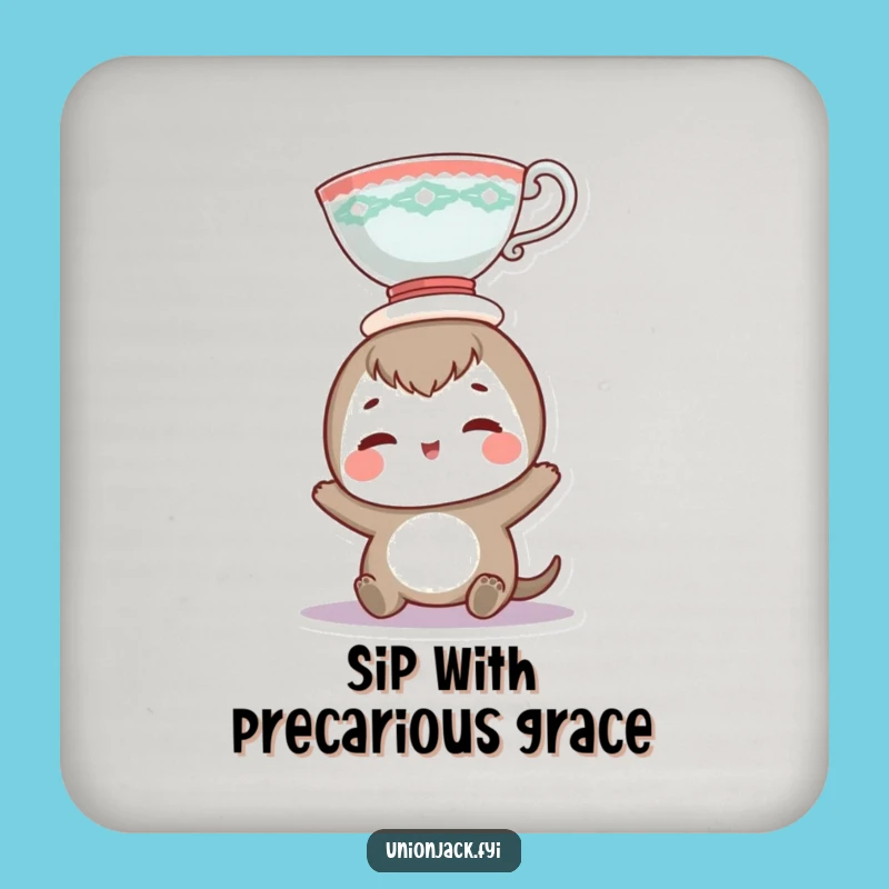Funny Teacup Head Balance Coaster - Protect Surfaces with Humor